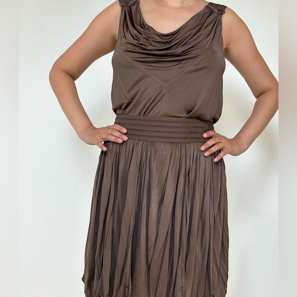 Louis Vuitton Brown Jersey Top and skirt